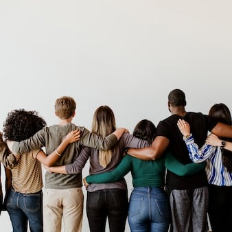 Diverse Group Embracing Friendship